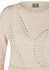 Rabe Embellished Knit Jumper, Cream