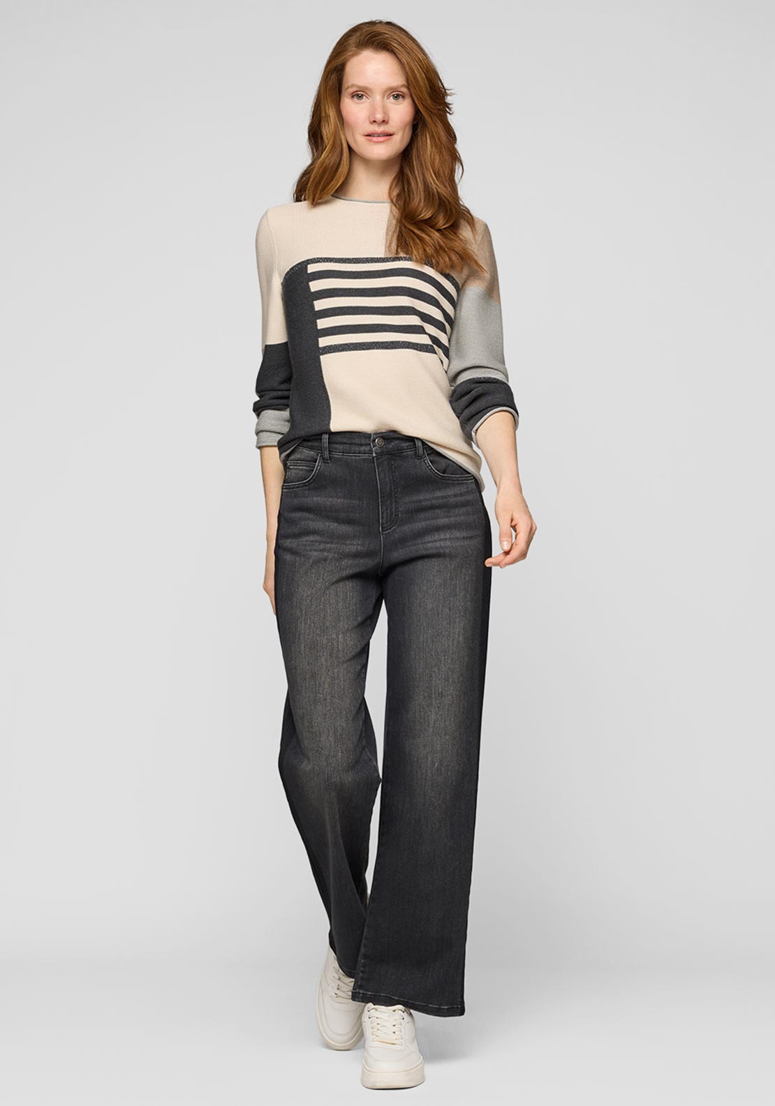 Rabe Printed Sweater, Beige Multi