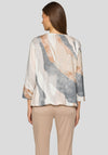 Rabe Abstract Print Embellished Top, Beige Multi