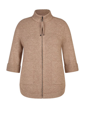 Rabe Zipped Wool Blend Jacket, Brown
