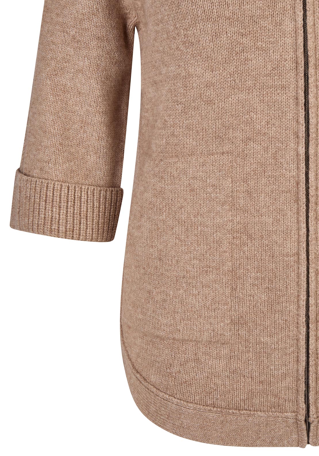 Rabe Zipped Wool Blend Jacket, Brown