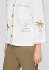 Rabe Palm Tree Motif Cotton Jacket, White
