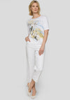 Rabe Graphic Print with Rhinestone Detail T-Shirt, White Multi