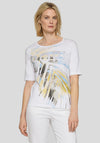 Rabe Graphic Print with Rhinestone Detail T-Shirt, White Multi