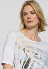 Rabe Graphic Print with Rhinestone Detail T-Shirt, White Multi