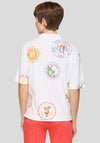 Rabe Tropical Print Polo Top, White