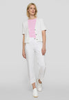 Rabe Ribbed Button Front Cardigan, White