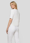 Rabe Ribbed Button Front Cardigan, White