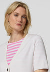 Rabe Ribbed Button Front Cardigan, White