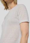 Rabe Lurex Knit Short Sleeve Top, Silver