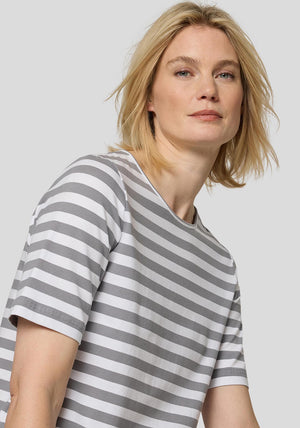 Rabe Striped Cotton T-Shirt, Grey