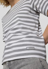 Rabe Striped Cotton T-Shirt, Grey