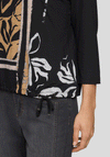 Rabe Drawstring Rhinestone Graphic Print Top, Black