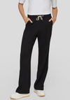 Rabe Tape Striped Drawstring Straight Leg Trousers, Black