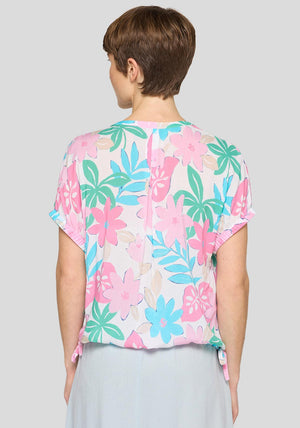 Rabe Tropical Floral Short Sleeve Blouse, Multi