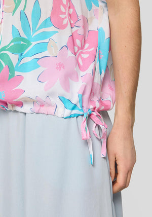 Rabe Tropical Floral Short Sleeve Blouse, Multi
