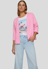 Rabe Open Front Cropped Sleeve Knit Cardigan, Pink