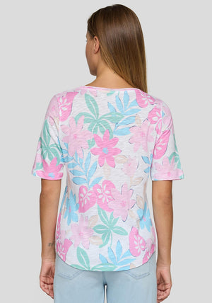 Rabe Floral Round Neck T-Shirt, Multi