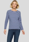 Rabe Cotton Striped Long Sleeve Top, Purple and Navy