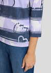 Rabe Striped Graphic Striped Print Top, Purple & Navy