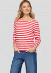 Rabe Striped Long Sleeve Top, Red & White