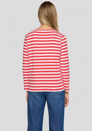 Rabe Striped Long Sleeve Top, Red & White
