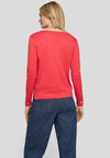 Rabe Fine Knit Stitch Detail V Neck Sweater, Red