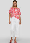 Rabe Graphic Print Tie Neck T-Shirt, Red
