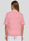 Rabe Striped Zip Front Polo Shirt, Red