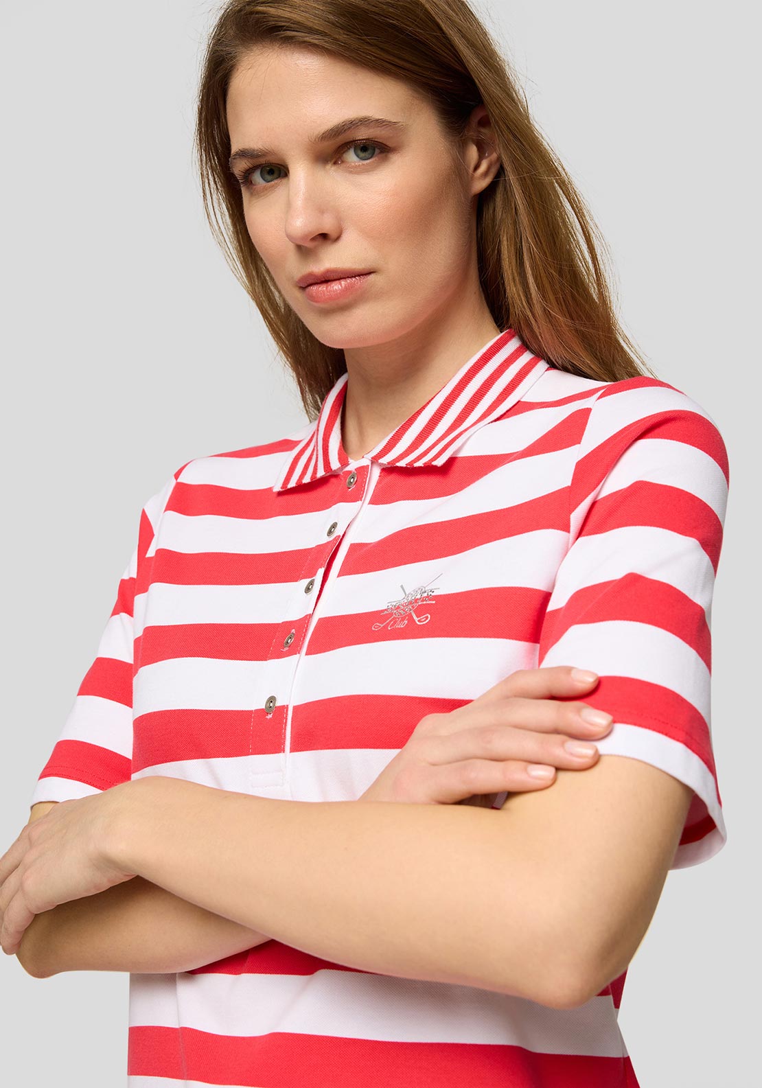 Rabe Striped Polo Shirt, Red
