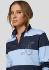 Rabe Colour Block Stripe Collar Top, Blue & Navy