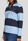 Rabe Colour Block Stripe Collar Top, Blue & Navy