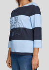 Rabe Rhinestone Colour Block Stripe Top, Blue & Navy