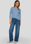 Rabe Geo Print Cropped Sleeve Top, Blue