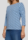 Rabe Geo Print Cropped Sleeve Top, Blue