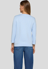 Rabe Knit Stitch Detail Cropped Sleeve Jumper, Blue