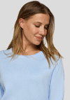 Rabe Knit Stitch Detail Cropped Sleeve Jumper, Blue