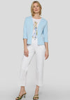 Rabe Knit Cropped Sleeve Cardigan, Blue