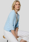 Rabe Knit Cropped Sleeve Cardigan, Blue