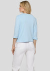 Rabe Knit Cropped Sleeve Cardigan, Blue