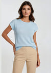 Rabe Knit Cap Sleeve Top, Light Blue