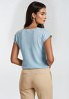 Rabe Knit Cap Sleeve Top, Light Blue