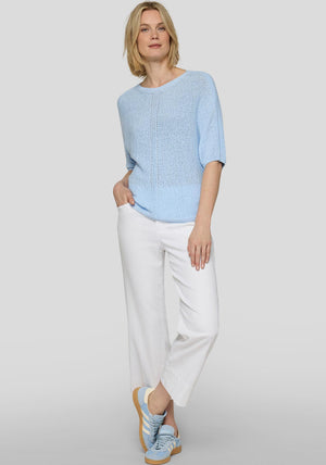 Rabe Knit Short Sleeve Jumper, Light Blue