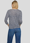 Rabe Printed Elastic Trim Top, Navy and White