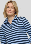 Rabe Striped Collar Long Sleeve Top, Blue