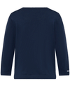 Rabe Knit Stitch Detail Cropped Sleeve Jumper, Navy