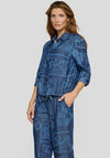 Rabe Graphic Print Denim Look Shirt, Blue