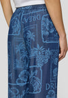Rabe Graphic Print Denim Look Elasticated Trousers, Blue