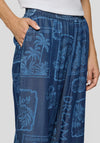 Rabe Graphic Print Denim Look Elasticated Trousers, Blue