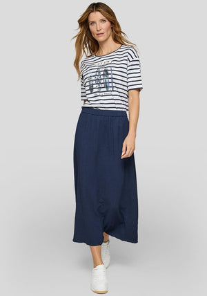 Rabe Stripe Graphic Print T-Shirt, Navy